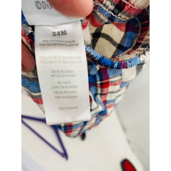 Disney Boy’s Shorts Multicolor Plaid Mickey Mouse Infant Size 24 Month's - Picture 5 of 6